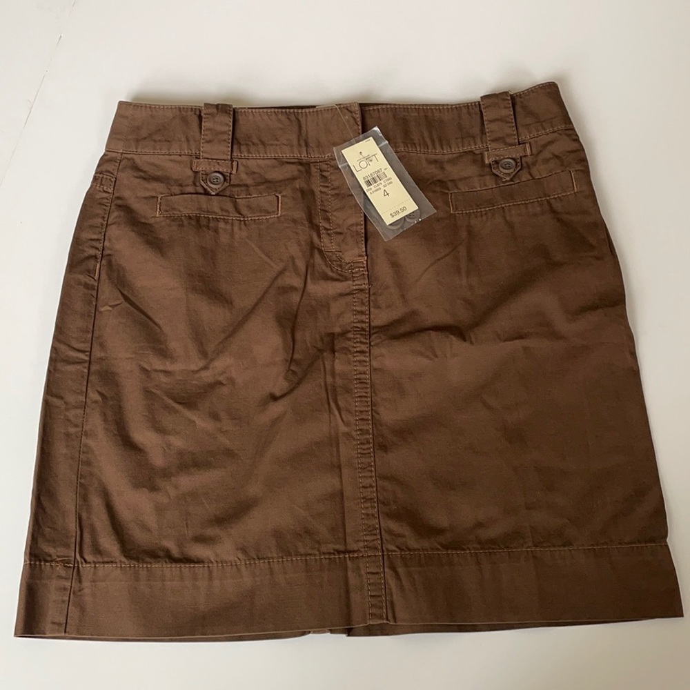 NWT Ann Taylor Loft Brown Mini Skirt